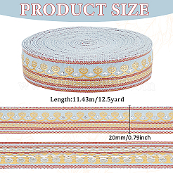 Жаккардовая цветочная лента из полиэстера длиной 12.5 ярд.&nbsp;OCOR-FG0002-28B