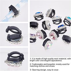 12 шт. 6 цвета сплава и стекла с пластиковой пряжкой для аксессуаров для обуви&nbsp;DIY-FG0003-16