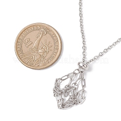 Изготовление ожерелий-мешочков из нержавеющей стали 304 для самородков драгоценных камней&nbsp;NJEW-JN05522-02