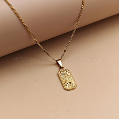 Прямоугольное ожерелье из нержавеющей стали 304 с подвеской в виде сглаза.&nbsp;FS-WGC1FE7-02