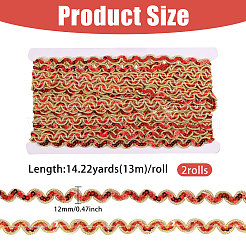 Полиэстер с пайетками волнистая бахрома отделочная лента&nbsp;OCOR-WH0111-97