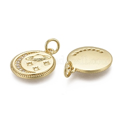 Латунные микропаве прозрачные подвески с фианитом&nbsp;KK-F821-21G