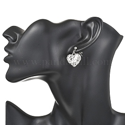 Серьги-гвоздики из текстурированного сплава в форме сердца&nbsp;EJEW-JE06810