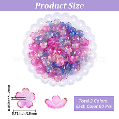 180шт 2 цвета акриловые колпачки для бусин&nbsp;OACR-PA0001-37E