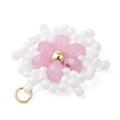 Подвески в виде граненых цветов из натурального малазийского нефрита&nbsp;PALLOY-MZ01199-02