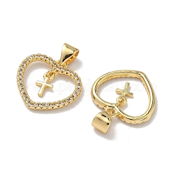 Латунные микро проложить кубического циркония подвески&nbsp;KK-Z143-09G-02