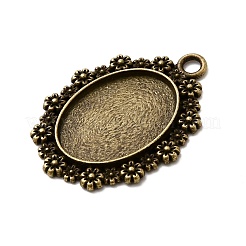 Старинные тибетском стиле сплава сеттинги ободок цветок кулон кабошон&nbsp;LS-TIBEP-M018-42AB-NF