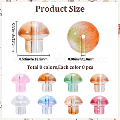 64шт 8 цвета прозрачные стеклянные бусины&nbsp;GLAA-PA0001-24