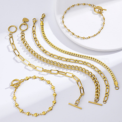 6шт 6 комплекта браслетов из нержавеющей стали&nbsp;BJEW-PH0004-47