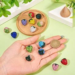 14шт 14-х цветные полимерные бусины ручной работы со стразами из глины&nbsp;CLAY-BT0001-09