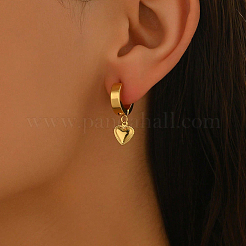 Элегантные серьги-кольца из нержавеющей стали в форме сердца&nbsp;CJ5736