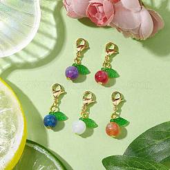 Круглая подвеска из смолы с имитацией кошачьего глаза&nbsp;HJEW-JM01986-01