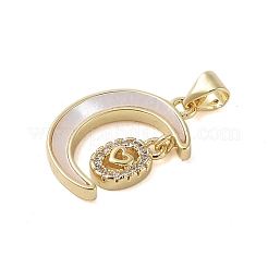 Латунные микропаве прозрачные подвески с фианитом&nbsp;KK-I712-49G-02