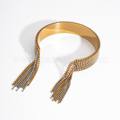 Браслеты-манжеты с бахромой из нержавеющей стали 304 для женщин в европейском и американском стиле&nbsp;OT8697-3