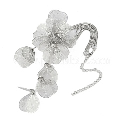 Ожерелья-подвески со стразами из цветочного сплава для женщин&nbsp;NJEW-Z043-02P