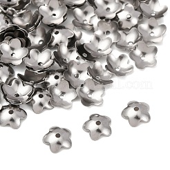 Бусины-цветы из нержавеющей стали 201 с одним лепестком&nbsp;STAS-N027-02