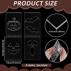 4 шт. акриловые шаблоны для шитья на тему Хэллоуина&nbsp;DIY-BC0015-86B
