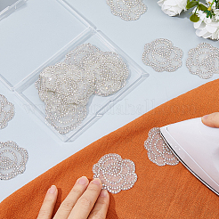 20 шт. пришивные тканевые нашивки с цветочным кристаллом и стразами&nbsp;PATC-FH0001-34A