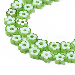 Ручной работы стеклянная бусина тысячецветник нитей&nbsp;LAMP-J035-8mm-24