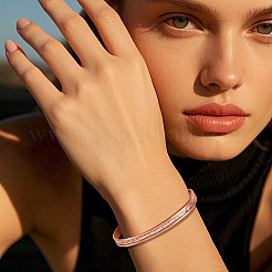 4 шт. 2-х цветные браслеты-манжеты из нержавеющей стали 201 в форме буквы С с рифленой отделкой&nbsp;STAS-UN0065-25A