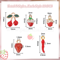 50шт 5 стиля сплава эмалевые подвески&nbsp;ENAM-PH0002-66