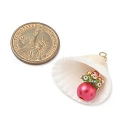 Подвески из натуральной ракушки и круглого стекла&nbsp;PALLOY-MZ00912-07