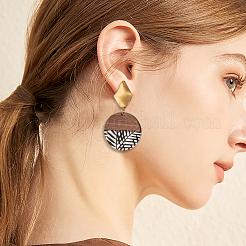 16шт 4 стиля подвески из смолы и орехового дерева&nbsp;RESI-CW0001-13