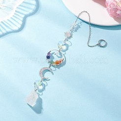 Натуральные кварцевые кристаллы и стеклянные подвесные ловцы солнца&nbsp;HJEW-JM04489-01