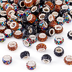 105шт 3 цвета полимерная глина горный хрусталь европейские бусины&nbsp;CPDL-TA0001-02