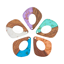 Подвески из прозрачной смолы и ореха&nbsp;RESI-CJ0001-74