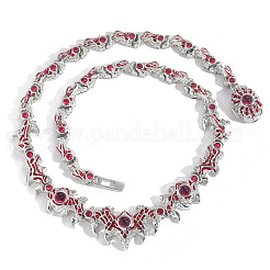 Ожерелья-цепочки с шипами в виде глаз и латунным паве из темно-красного кубического циркония для мужчин&nbsp;FS-WG4F103-04