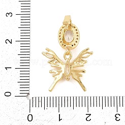 Латунные микропаве прозрачные подвески с фианитом&nbsp;KK-Z151-04G