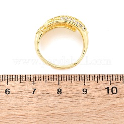 Кольца для женщин с микропаве из латуни и прозрачными кубическими цирконами&nbsp;RJEW-U047-12G