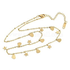 Нагрудные ожерелья из нержавеющей стали 304 для женщин&nbsp;NJEW-A065-01C-G