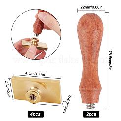 Грушевидная деревянная ручка и сургучная печать латунные головки штампа наборы&nbsp;AJEW-CP0002-49