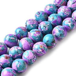 Нити окрашенных бусин из натурального магнезита&nbsp;G-L617-D01-8mm-04