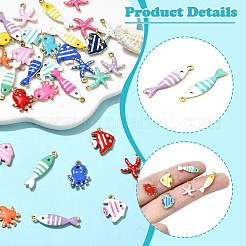 40 шт. 4 стиля эмалевых подвесок из нержавеющей стали 304&nbsp;STAS-CJ0003-27