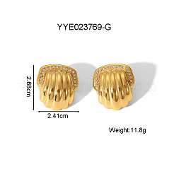 Серьги-гвоздики в форме ракушки из нержавеющей стали 304&nbsp;ET6182-1