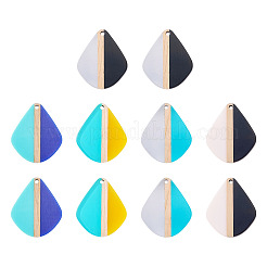 10 шт. подвески из прозрачной и непрозрачной смолы и дерева 5 цветов&nbsp;RESI-TA0004-64