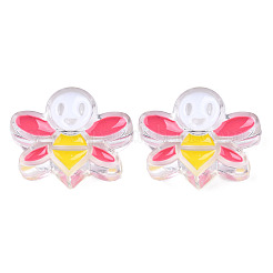 Прозрачные бусины из акриловой эмали&nbsp;TACR-N012-007D