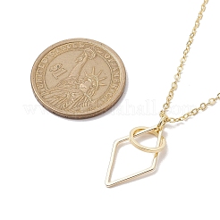 Латунное круглое колье с подвеской в виде ромбов&nbsp;NJEW-JN04698