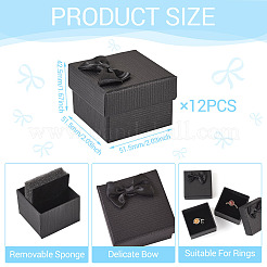 Квадратные картонные бумажные подарочные коробки для хранения колец&nbsp;CON-TAC0001-17A