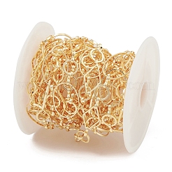 Латунные овальные цепочки с кольцами и ромбовидными звеньями&nbsp;CHC-M025-22G