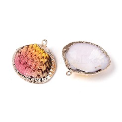 Подвески с краской и гальваникой из натуральных морских раковин&nbsp;SSHEL-N042-16D