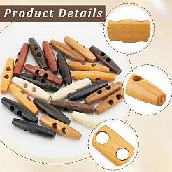 32 шт. 8-х цветные деревянные пуговицы с 2 отверстиями&nbsp;DIY-GF0011-42B