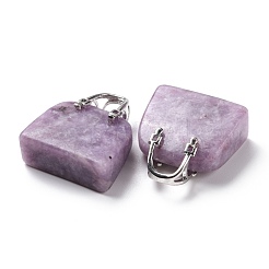 Подвески из натурального лепидолита/фиолетовой слюды из латуни&nbsp;KK-E274-01P-08