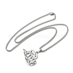 201 кулон из нержавеющей стали в форме ковбойской шляпы с полым сечением&nbsp;LS-NJEW-H065-30P