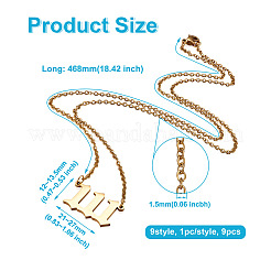 9 шт. 9 стиль ожерелья с цифрами&nbsp;NJEW-KS0001-05