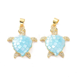 Настоящие позолоченные кулоны из латуни с микропаве&nbsp;KK-D004-05G-B