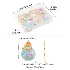 10шт 5 стиля позолоченные подвески из сплава с эмалью&nbsp;ENAM-FS0003-02